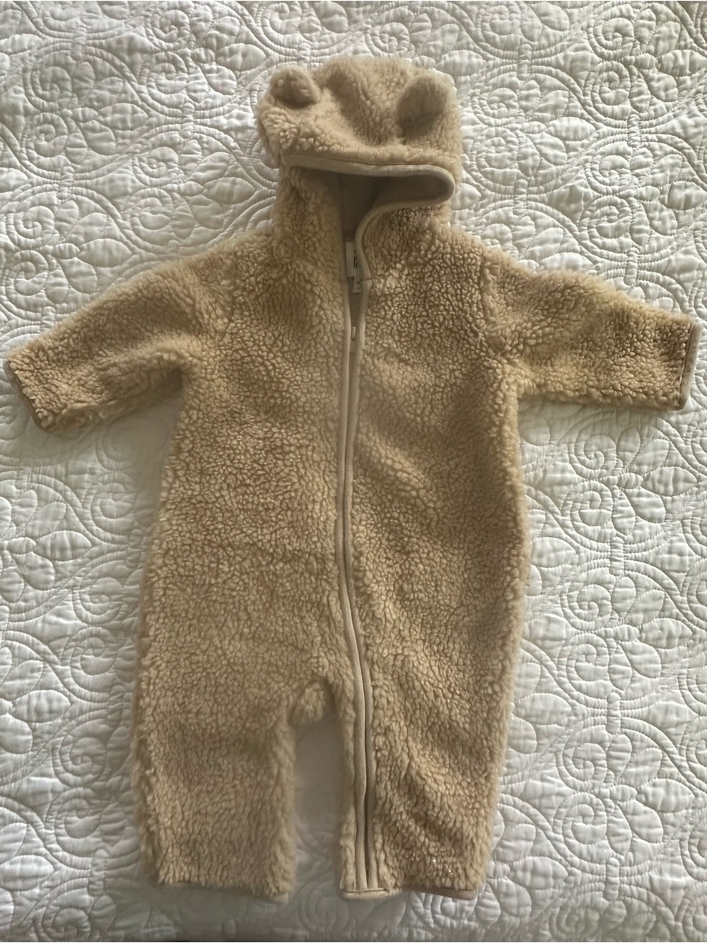 Cozy Baby Gap Bear Sherpa One-Piece in Beige - Infants